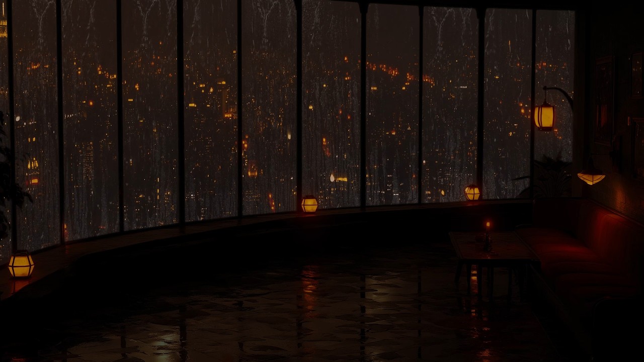 Luxury NYC Rain Sounds for Sleep (No Ads) | Relaxing Sound of Rain in a Dark Bedroom on Rainy Night