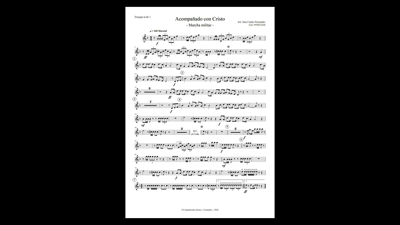 Acompañado con Cristo (Marcha militar) - Banda
