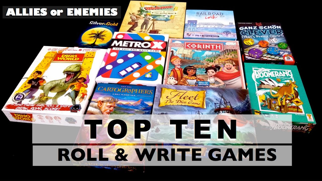 Top Ten Roll and Write Games