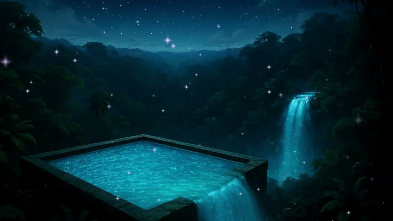 Hidden Rainforest Pool | Soft Water Sounds🌿💦