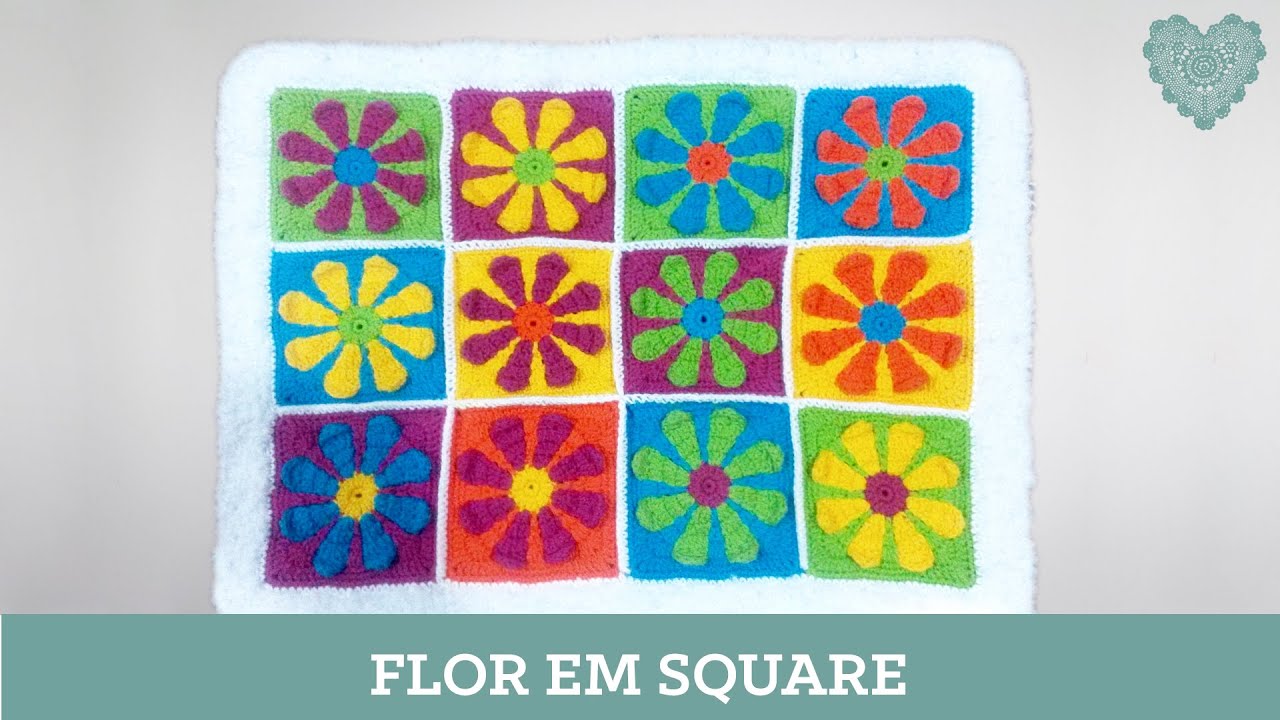 Criações em crochê: Flor em Square | Luciana Ponzo