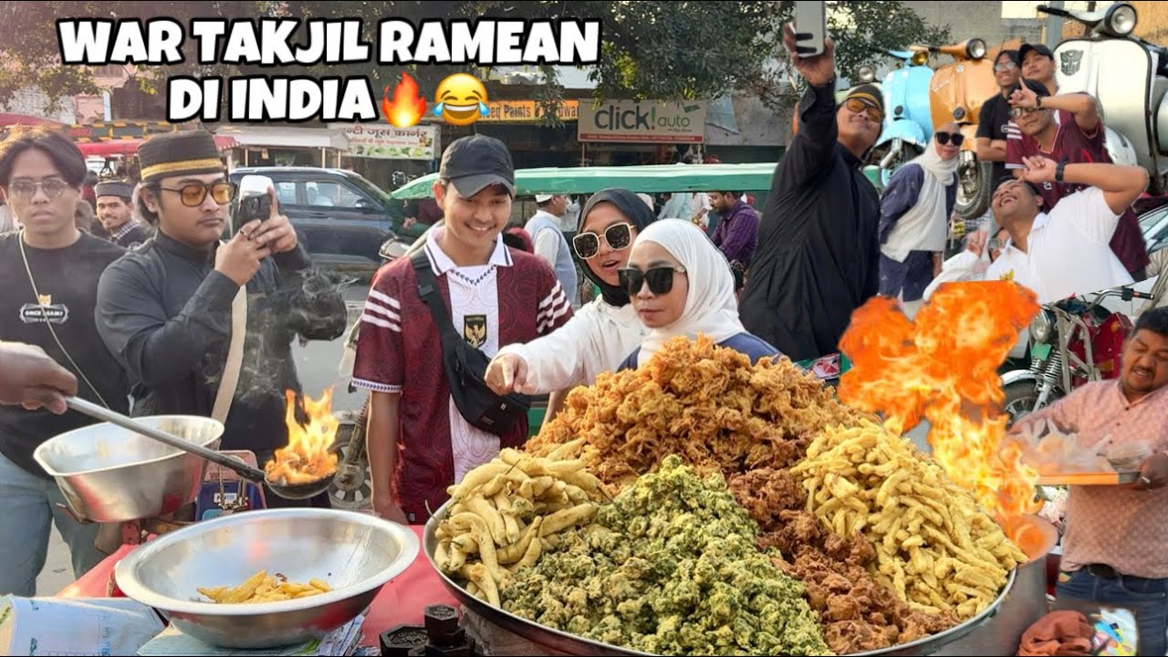 WAR TAKJIL INDIA RAMEAN BARENG SEMUA MAHASISWA+BUKA PUASA ON THE ROAD,SERU BANGET,TAKJILNYA BUANYAK😆