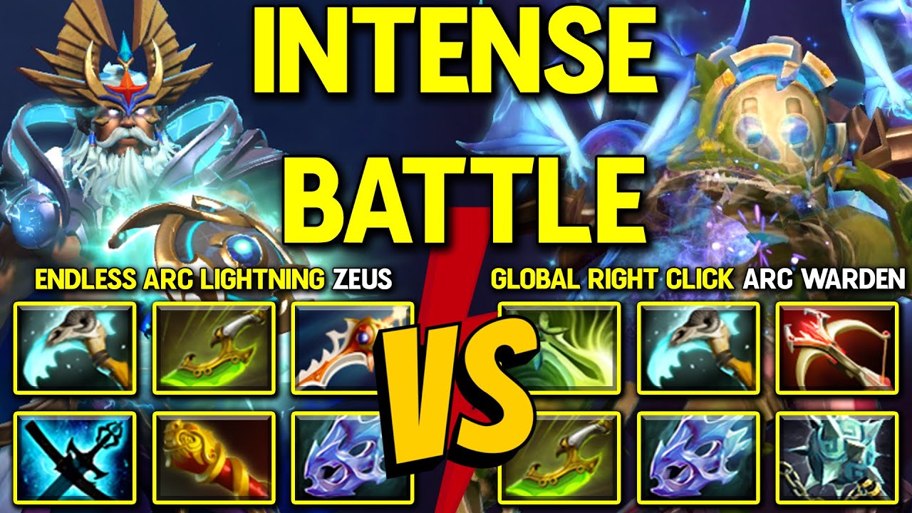 INTENSE CORE BATTLE | Endless Arc Lightning Zeus Vs. Global Right Click Boss Arc Warden | 7.37c Dota