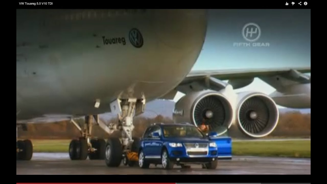 Towing A Jumbo Jet In A VW Touareg! - Fifth Gear