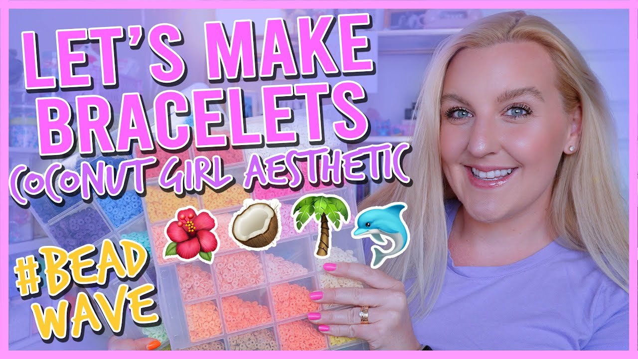 Essential Summer Bracelets ✨ DIY coconut girl aesthetic bracelets ✨ how to make beaded bracelets 🥥🌺🌴