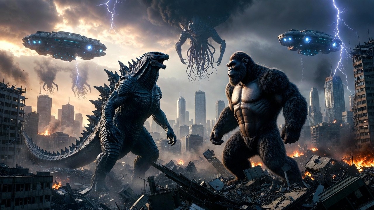 Kong & Godzilla vs Alien Invaders | Ultimate Titan Battle (Epic Cinematic Fight)