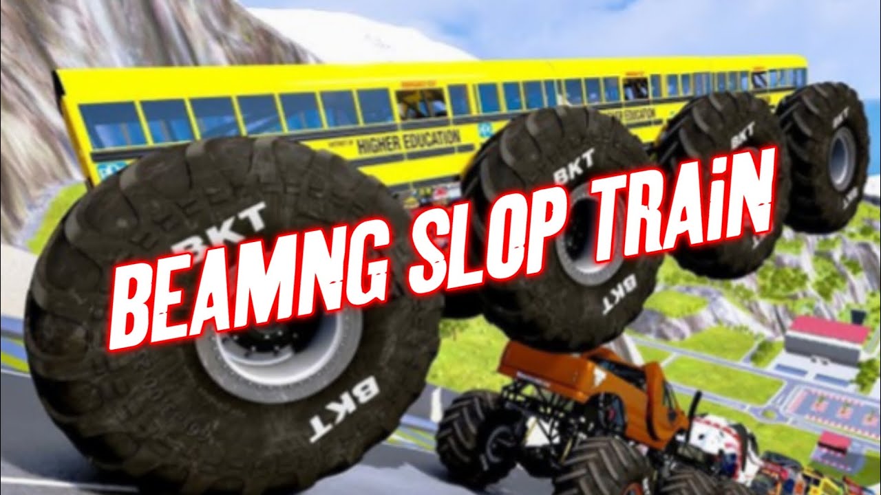 Добро пожаловать в Monster Jam Beamng Slop Train | Забавное видео