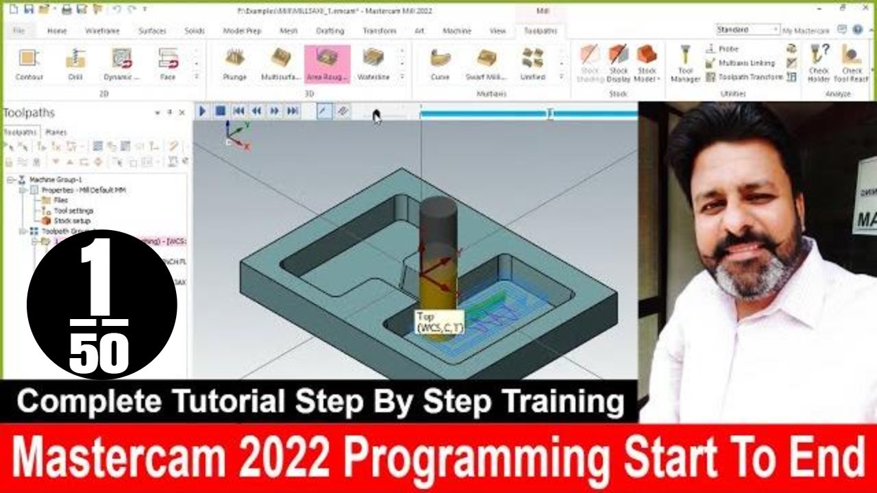 Mastercam 2022 Vmc Programming tutorial day-1 Tutorial in Hindi | How to Start Mastercam Programming