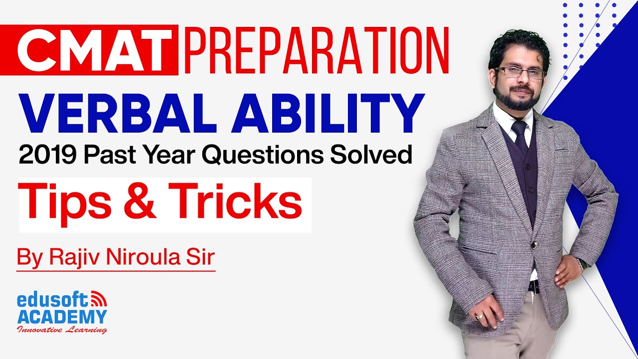 CMAT Verbal Ability Past year Questions - 2019 Solved By Rajiv Sir | CMAT English | Edusoft Academy