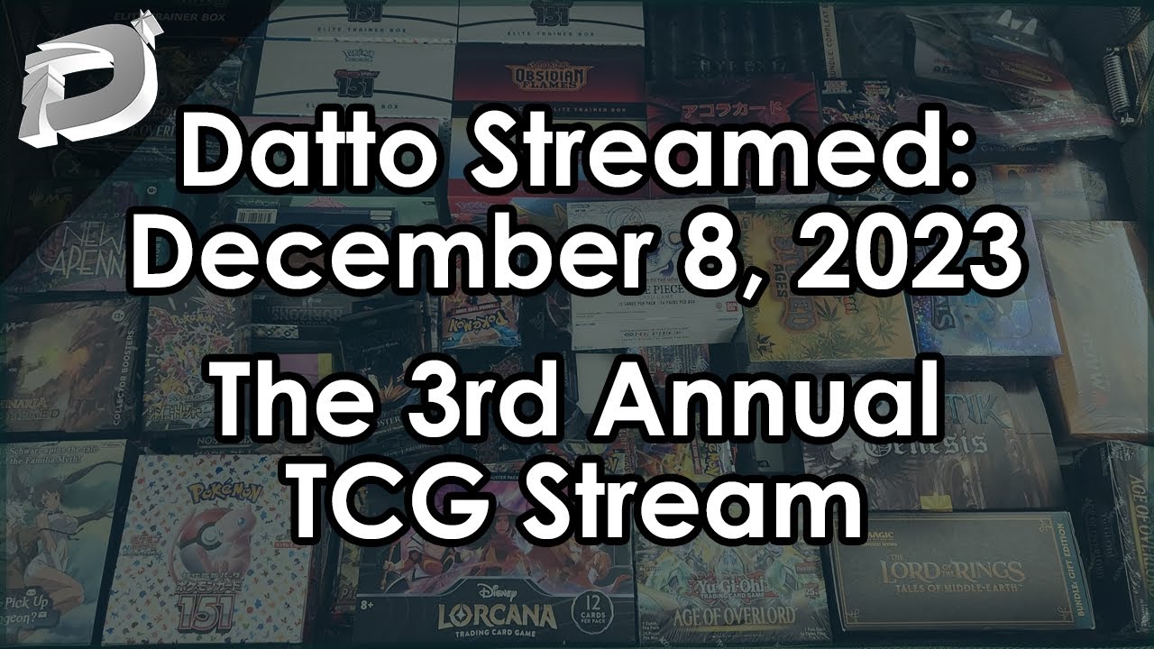 Datto Stream: Opening Hundreds of Booster Packs from Many TCGs - December 8, 2023