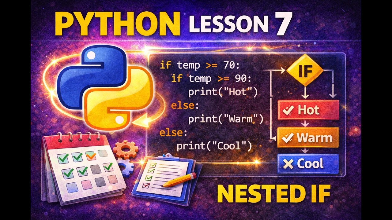 Python Lesson 7: Nested IF Statements (GCSE-Ready) | Conditions Inside Conditions (Made Easy)