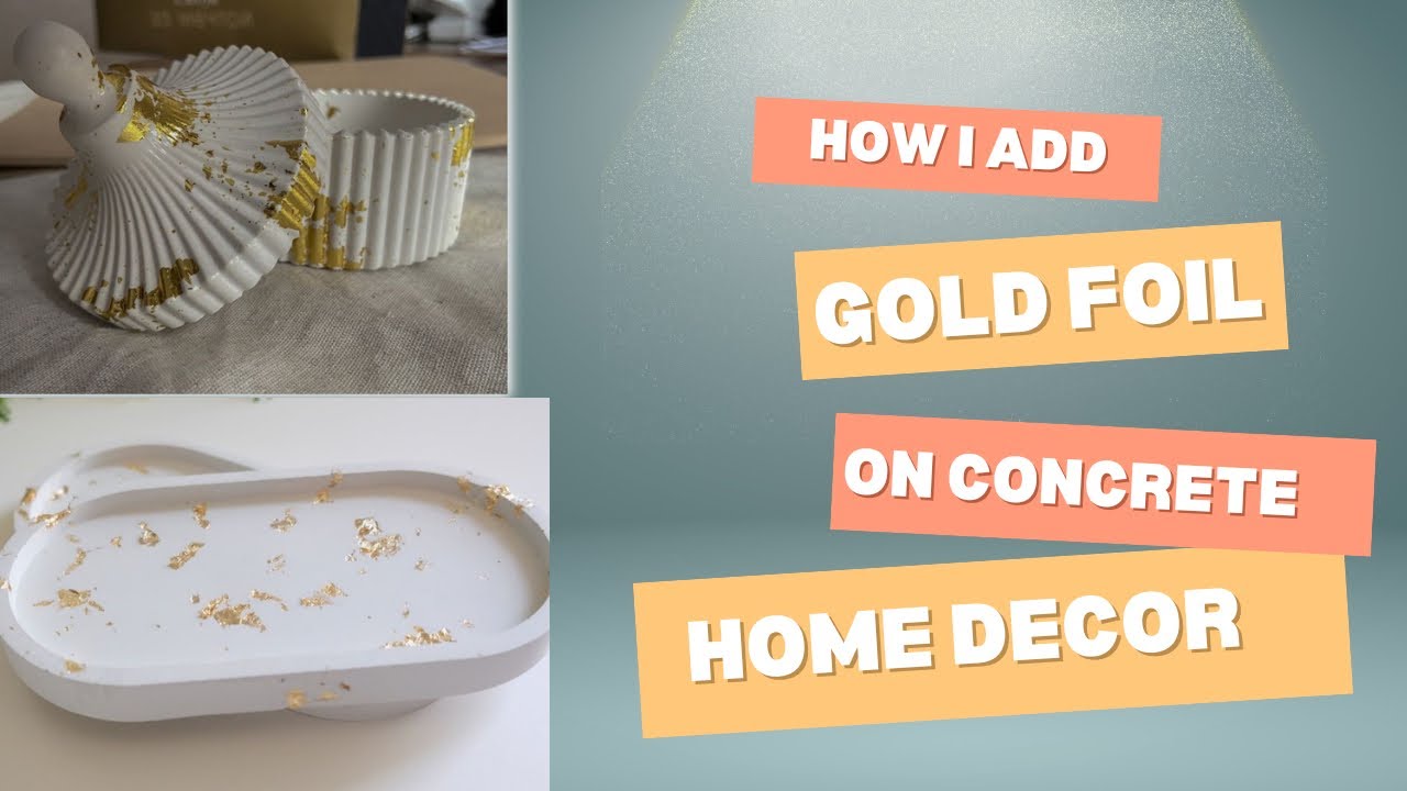 Gold foil on home decor concrete products | how we can add foil on our products | handmade |concrete