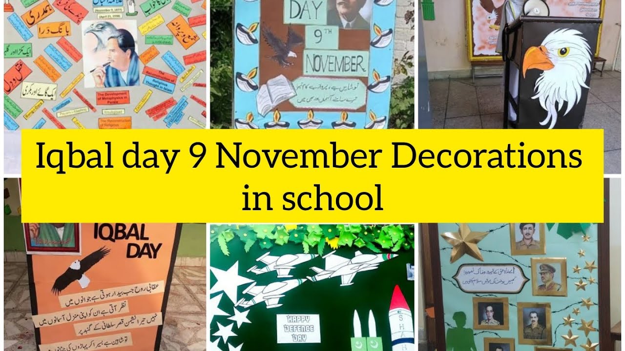 Amazing Iqbal day decorations ideas for School || 9 November Decorations in school