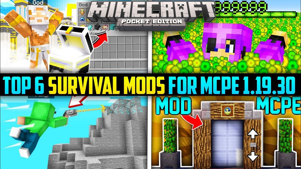 Top 6 Best Survival Mods For MCPE 1.19.30+ | Best Survival Mods For MCPE 1.19+