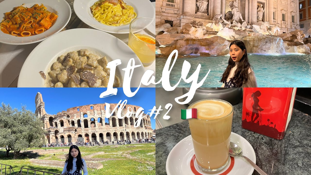 【義大利Vlog#2🇮🇹】羅馬暴走三日/羅馬競技場/許願池/金杯咖啡/ Carbonara & Pizza🍕