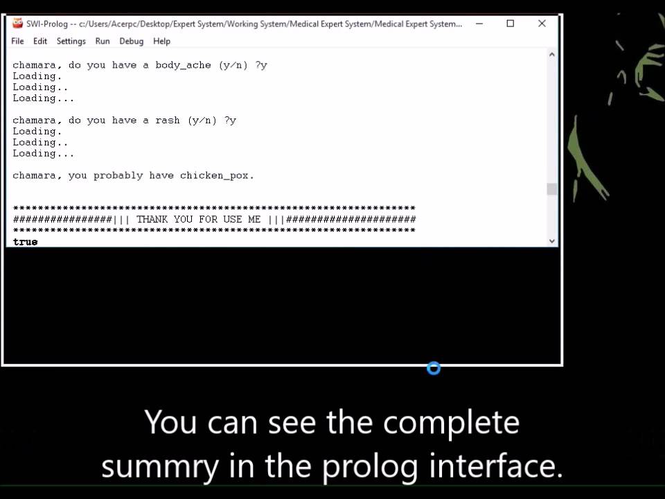 Simple Medical Expert system Using Prolog and Java Interface.