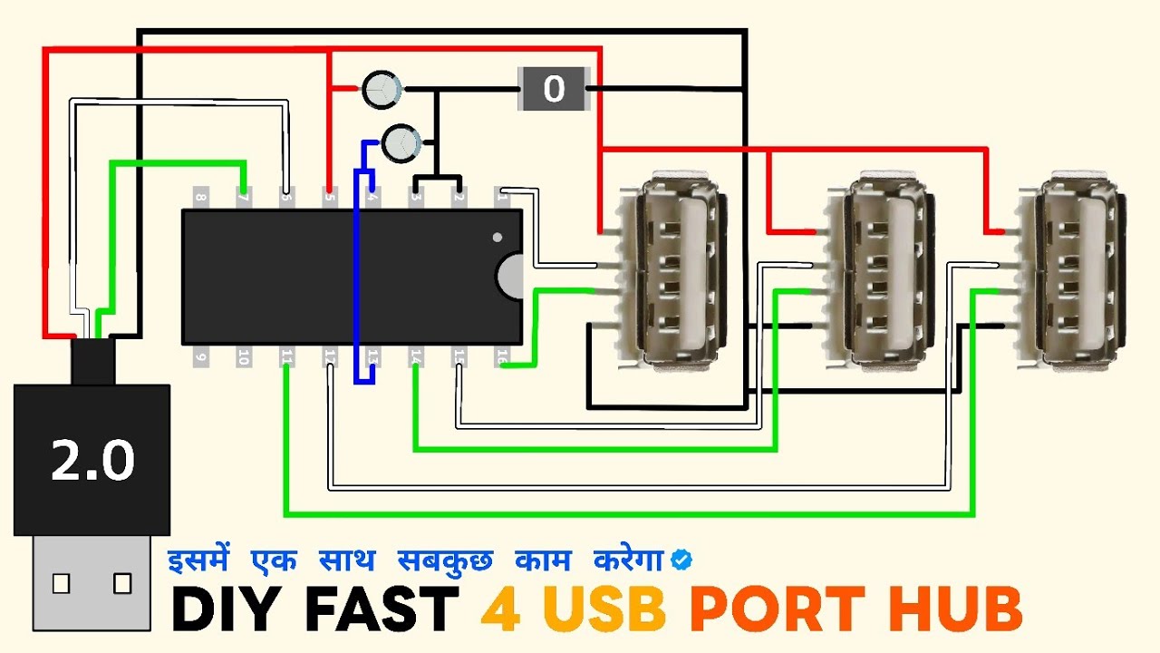 आसानी से बनाओ 2 0 - How To Make 4 Port Usb Hub। Diy USB Hub