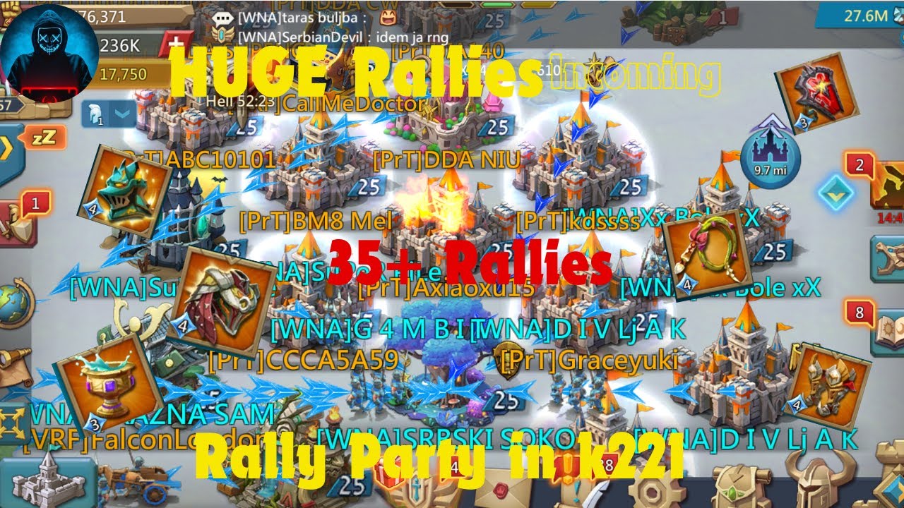 My first video of Lords Mobile on youtube,rally party in k221 30+ rallies WNA+#ND||Lords Mobile