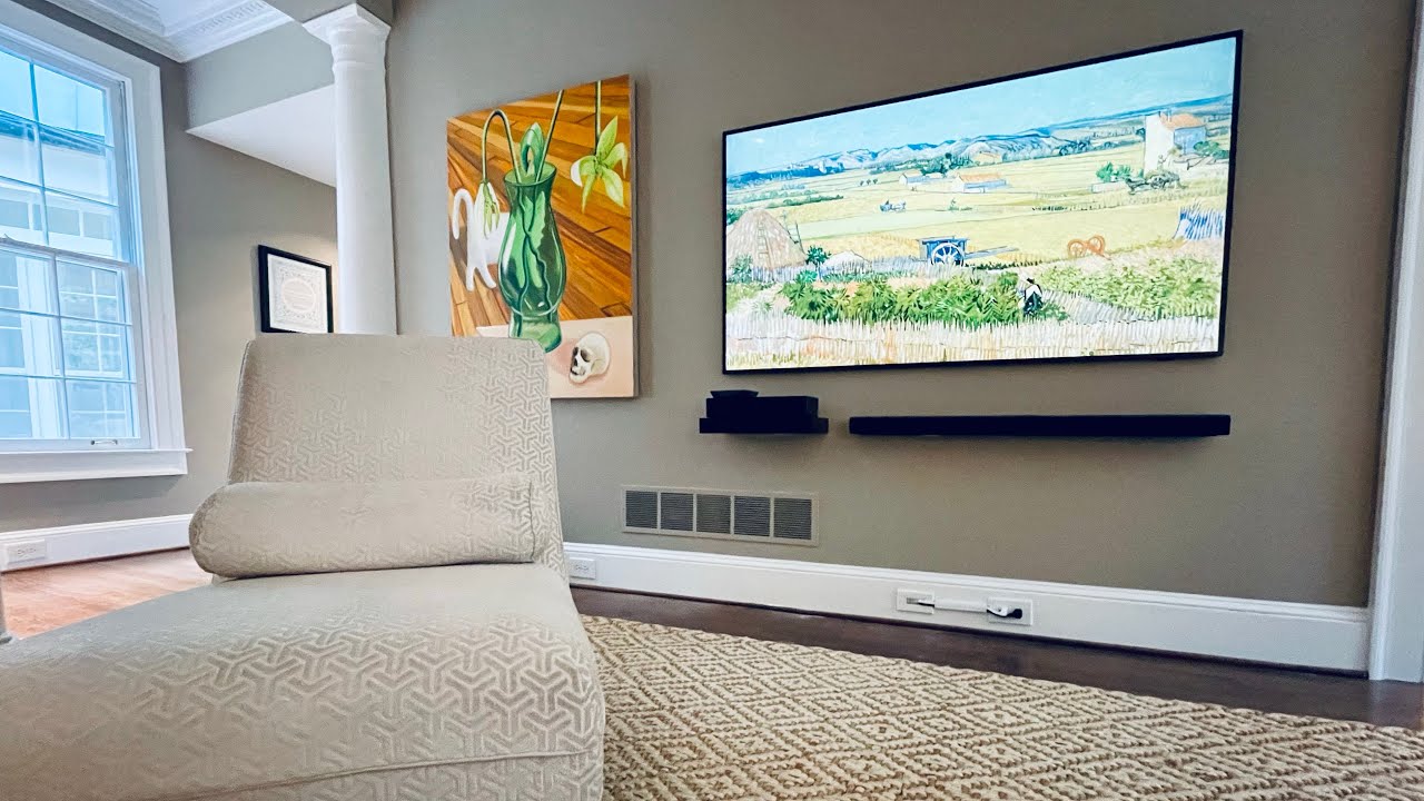 65 inch Frame TV with Floating Shelves