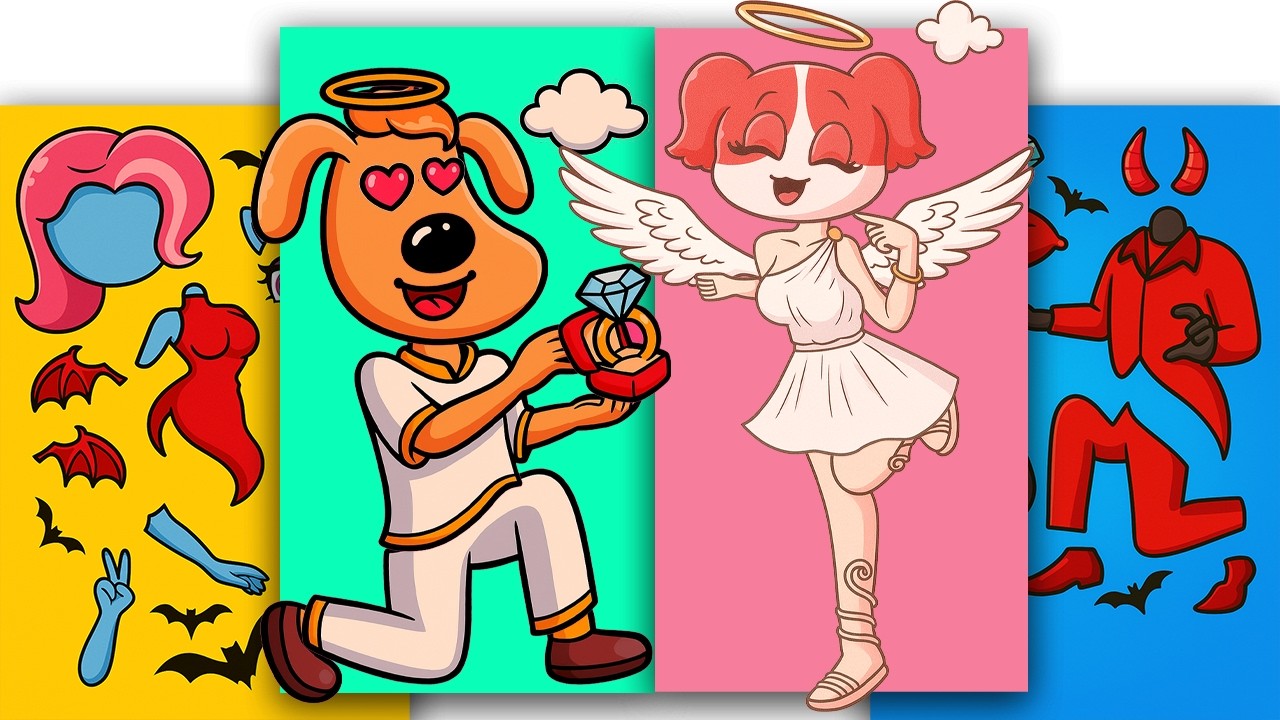 💕 ANGEL Labrador’s PROPOSE Papillon I Paper Sticker DIY #paperdiy #asmr #sherifflabrador