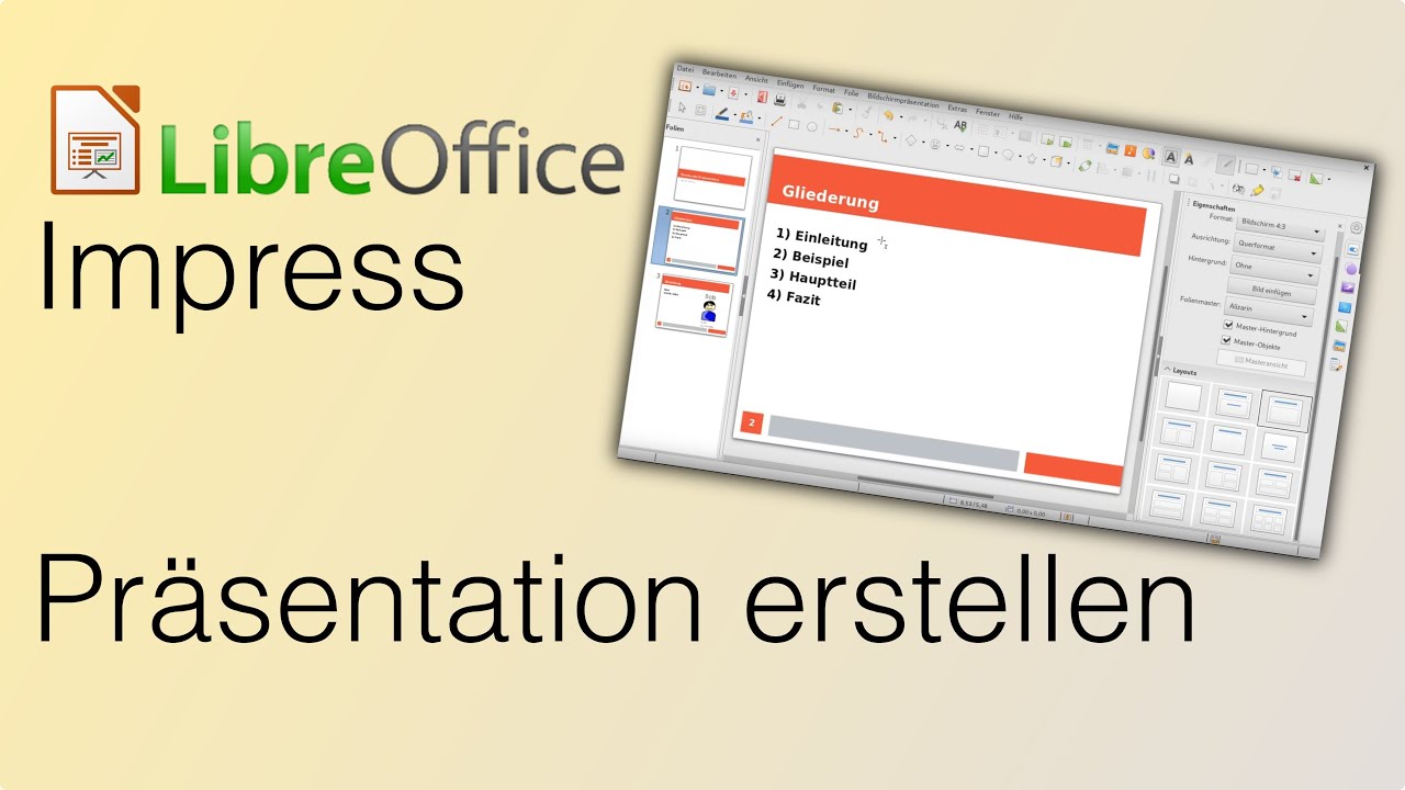 Einf&uuml;hrung in LibreOffice Impress, der PowerPoint alternative f&uuml;r Pr&auml;sentationen