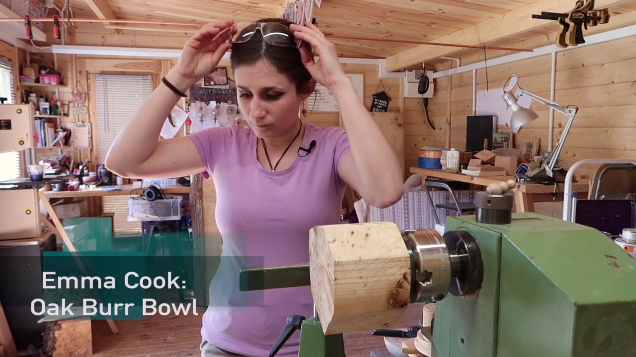 Wood Turning an Oak Burr/Burl Bowl - with Emma Cook