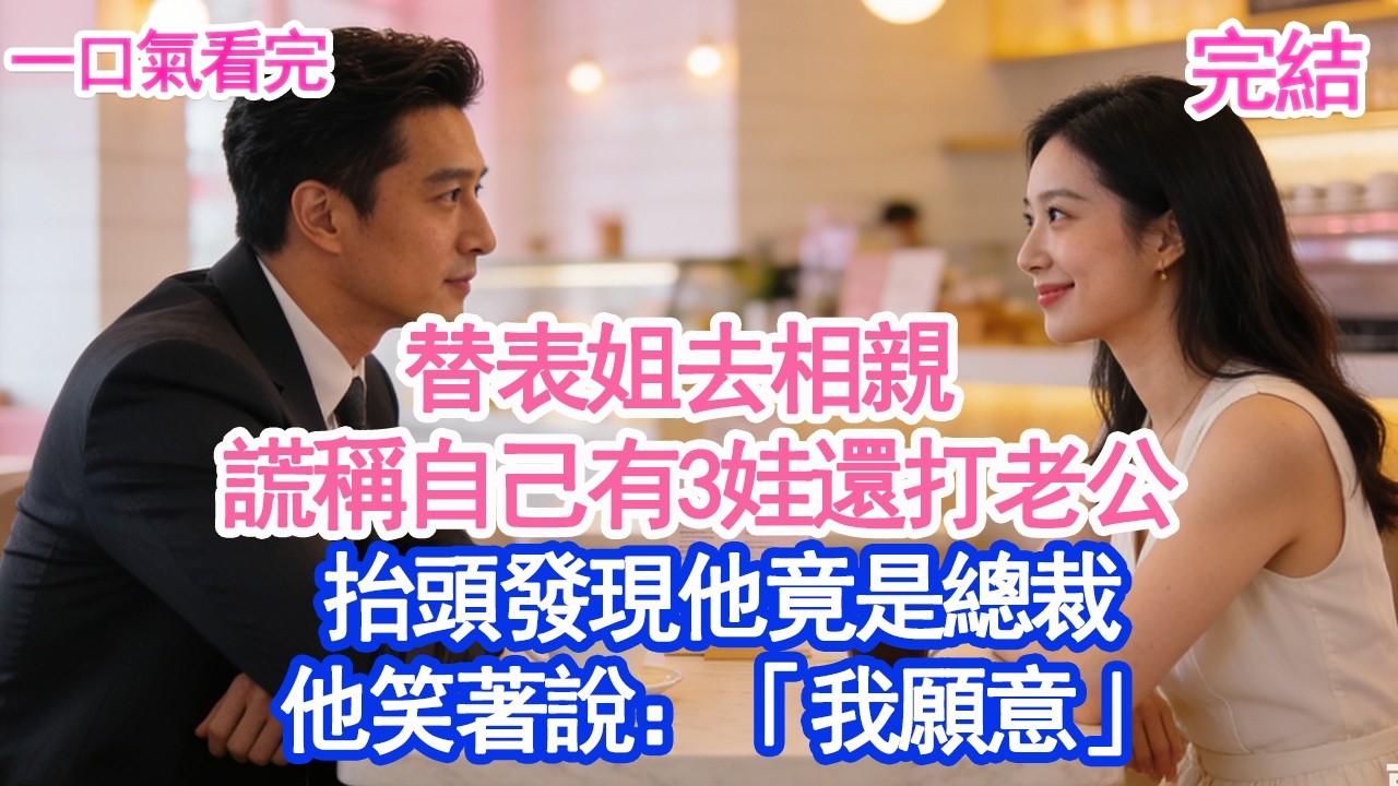 替表姐去相親 謊稱自己有3娃還打老公抬頭發現他竟是總裁他笑著說：「我願意」#愛情#爽文#故事分享#小說