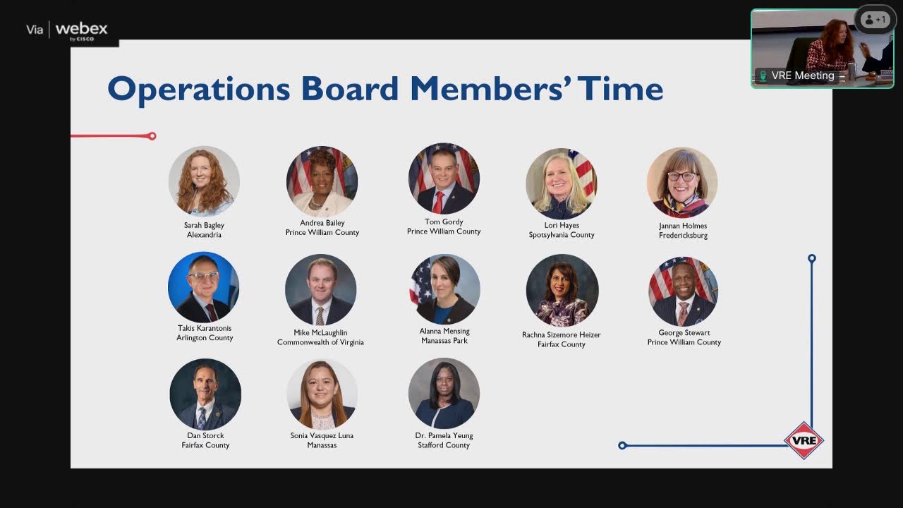 VRE Operations Board Meeting for January 2026