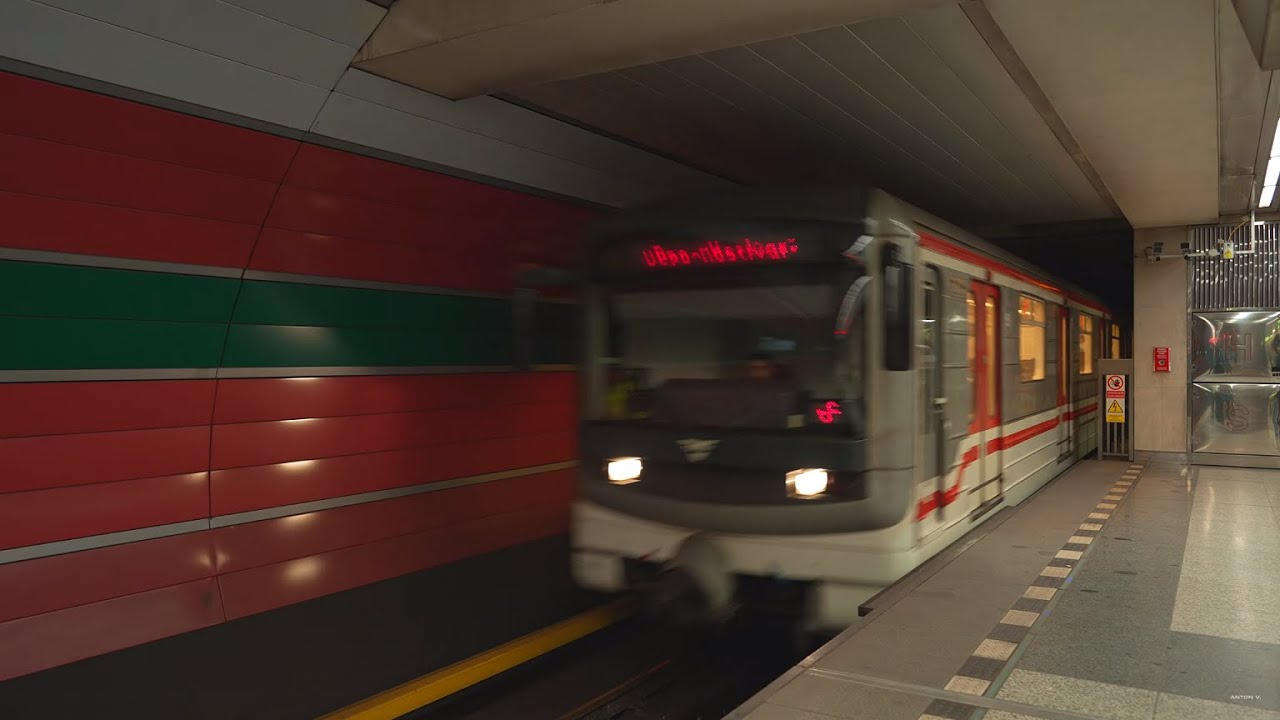 Czech Republic, Prague, Metro night ride from Nádraží Veleslavín to Můstek
