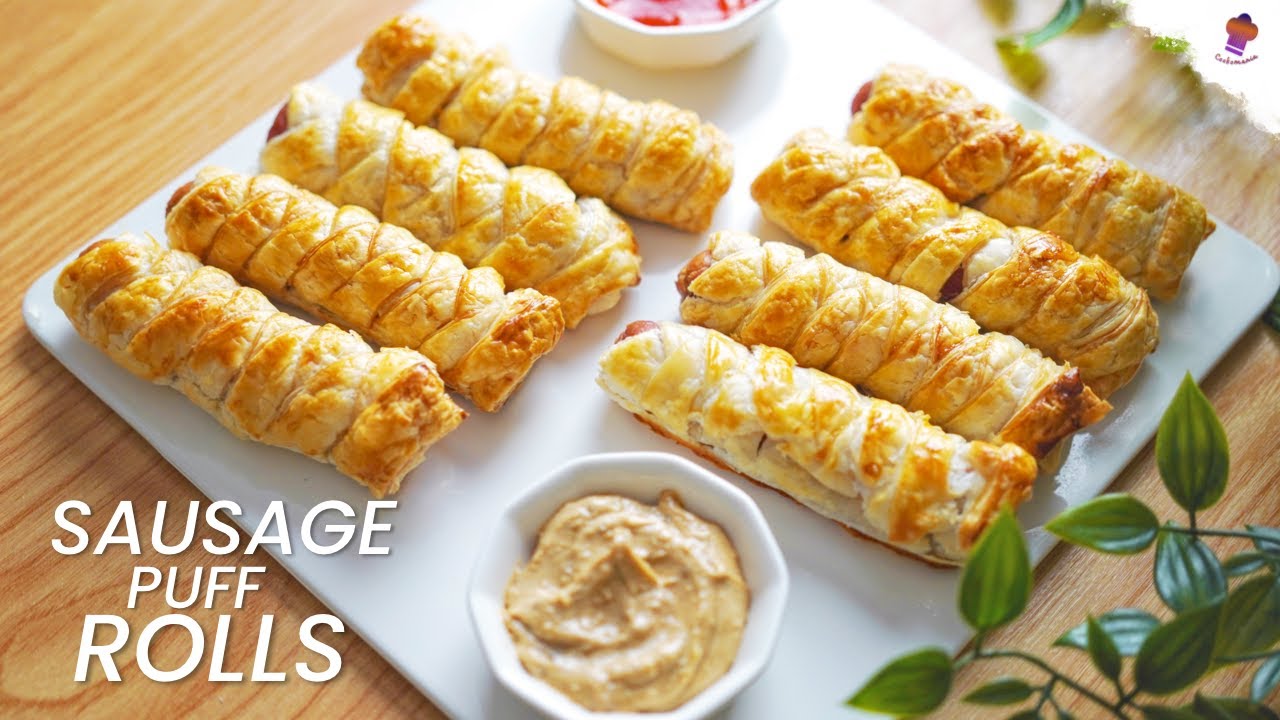Sausage Puff Rolls | Easy Snack Recipe | 2 Ingredient Recipe | Party Snack @Cookomania