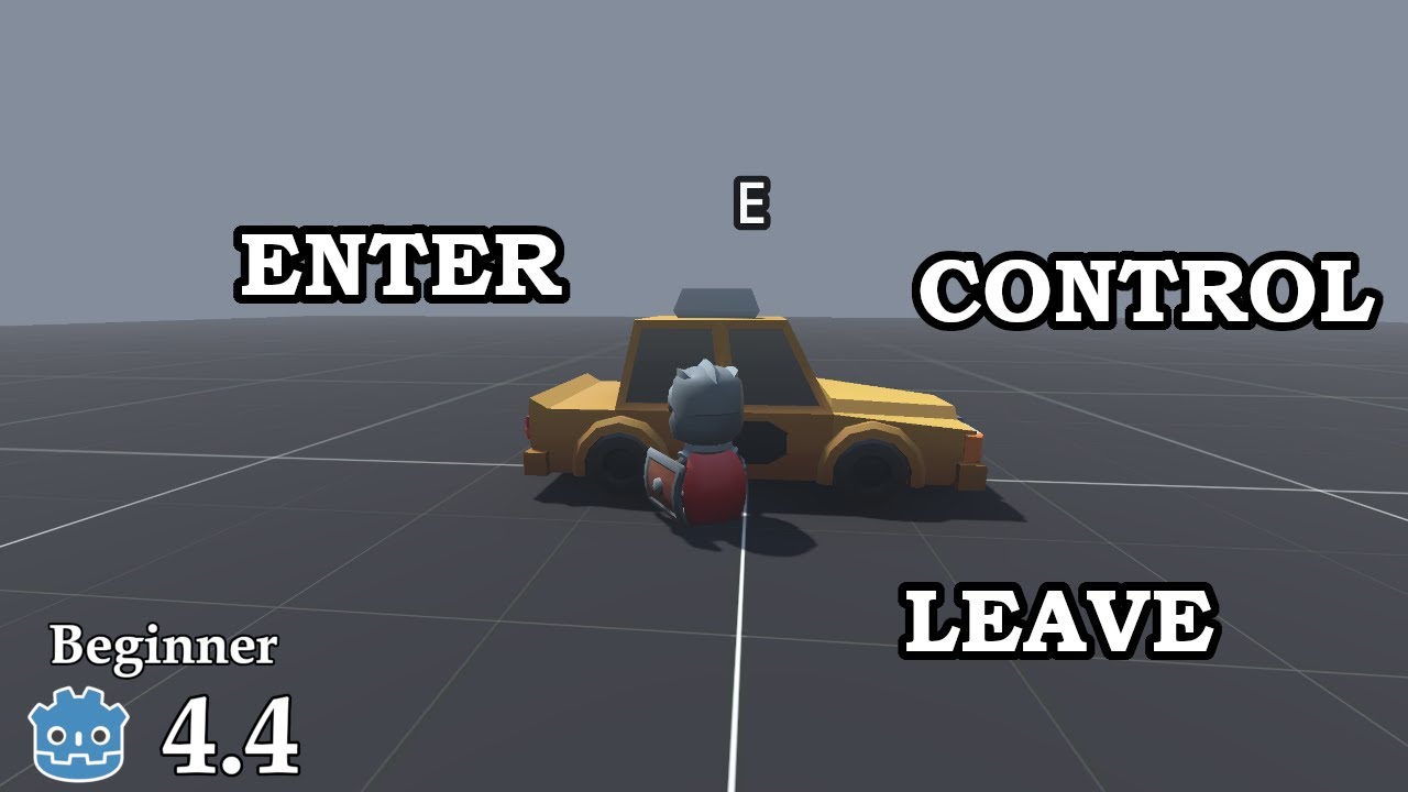 How to enter, control and leave a car - Learn Godot 4 3D - no talking