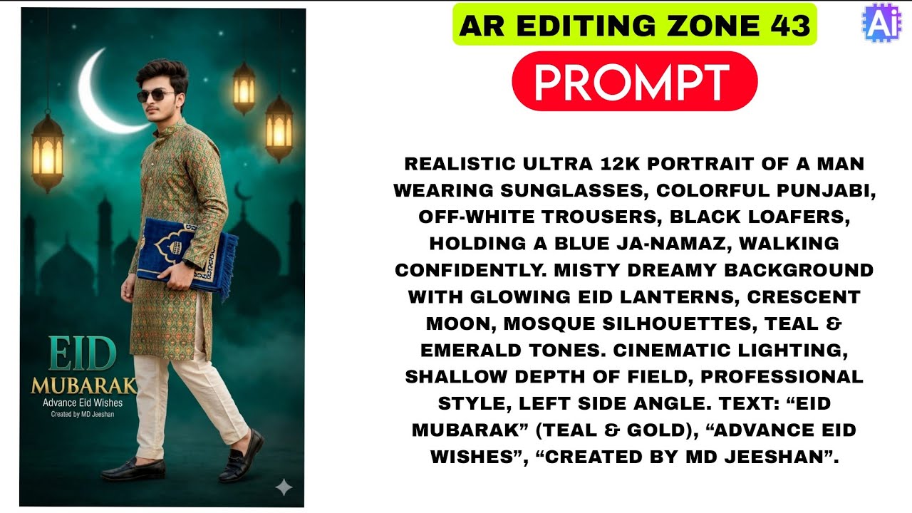  20+ Eid Mubarak Photo Editing Gemini Prompts | AI Photo Editing 2026 🔥 Trending Gemini Photo Edit💥🔚