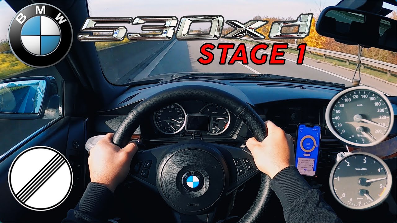 Bmw E61 530xd (235HP) STAGE 1 POV | Acceleration and Top Speed on German Autobahn | 100-200 km/h