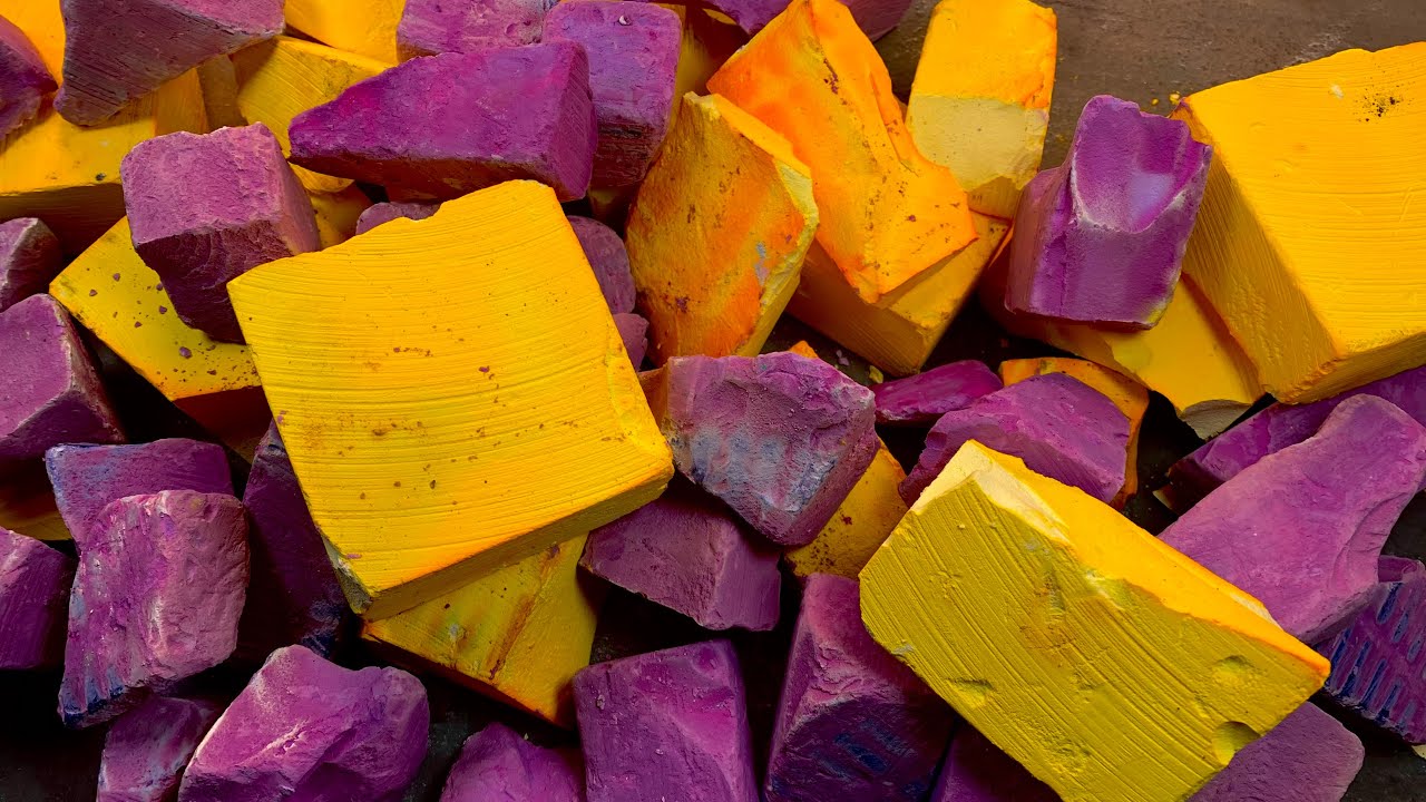 Dyed Gym Chalk Crushing Asmr Yellow and Purple
