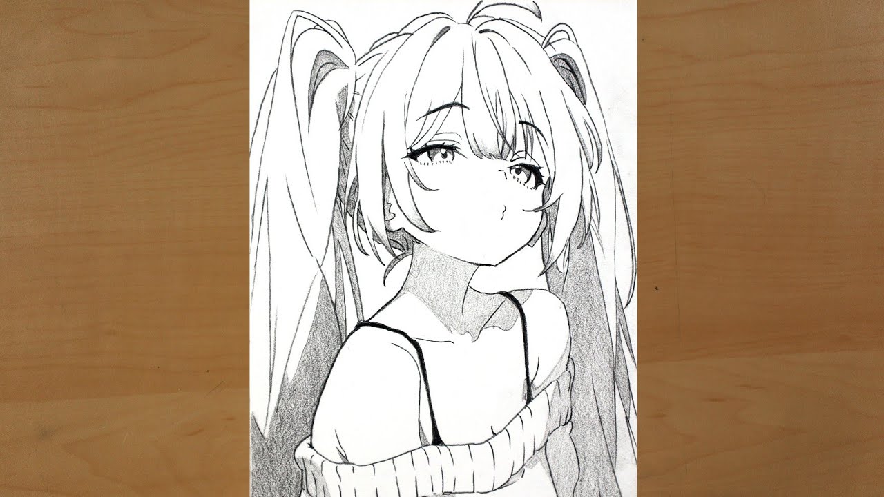 How to Draw Hatsune Miku step by step | Easy anime Drawing
