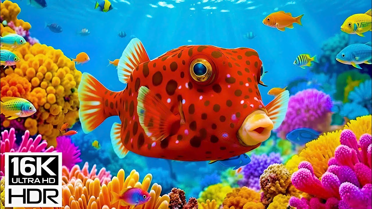 16K HDR Ultra HD | Ocean Colors Symphony – Vivid Reef Life & Healing Underwater Ambience 🌌