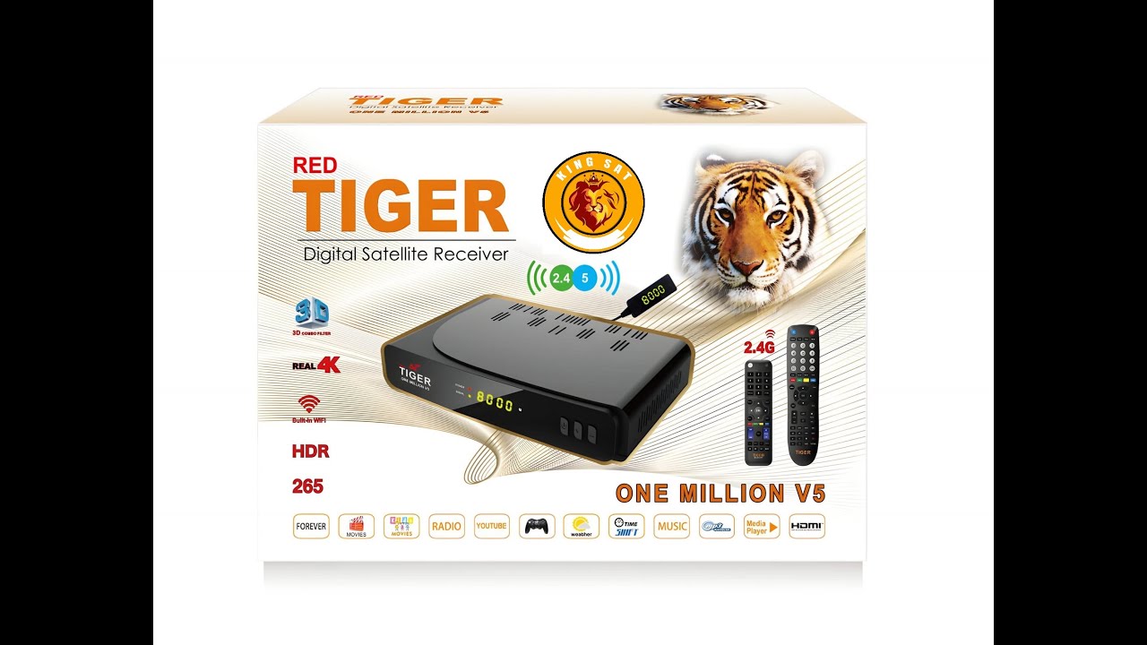 إستعراض عملاق شركة تايجر🐯🐯 الجديد رسيفر  TIGER ONE MILLION V5