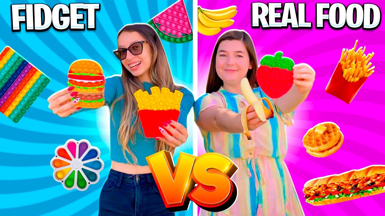 Fidget Toy VS Real Food Challenge! Part 3! 🎉 Mrs. Bench + @FamilyFun5