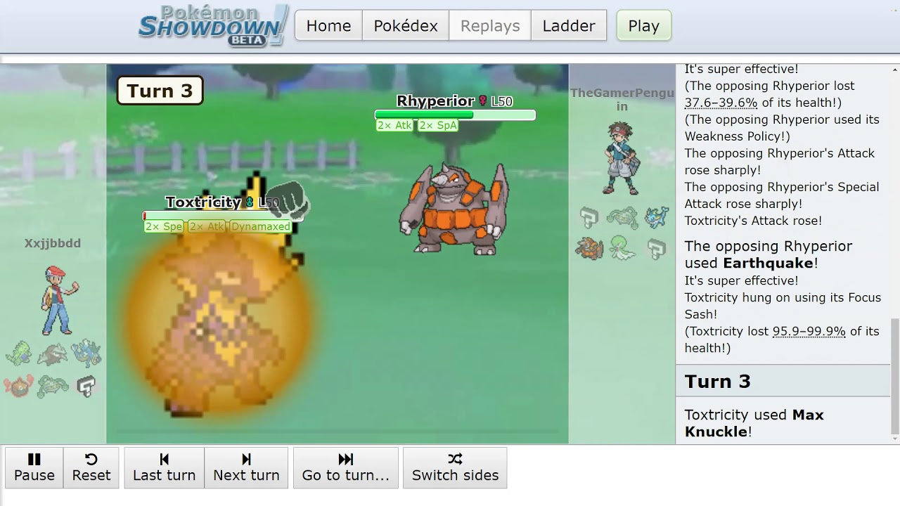 ProGaming - Pokemon Showdown, Xxjjbbdd vs TheGamerPenguin, [Gen 8] Battle Stadium Singles (Mon No...