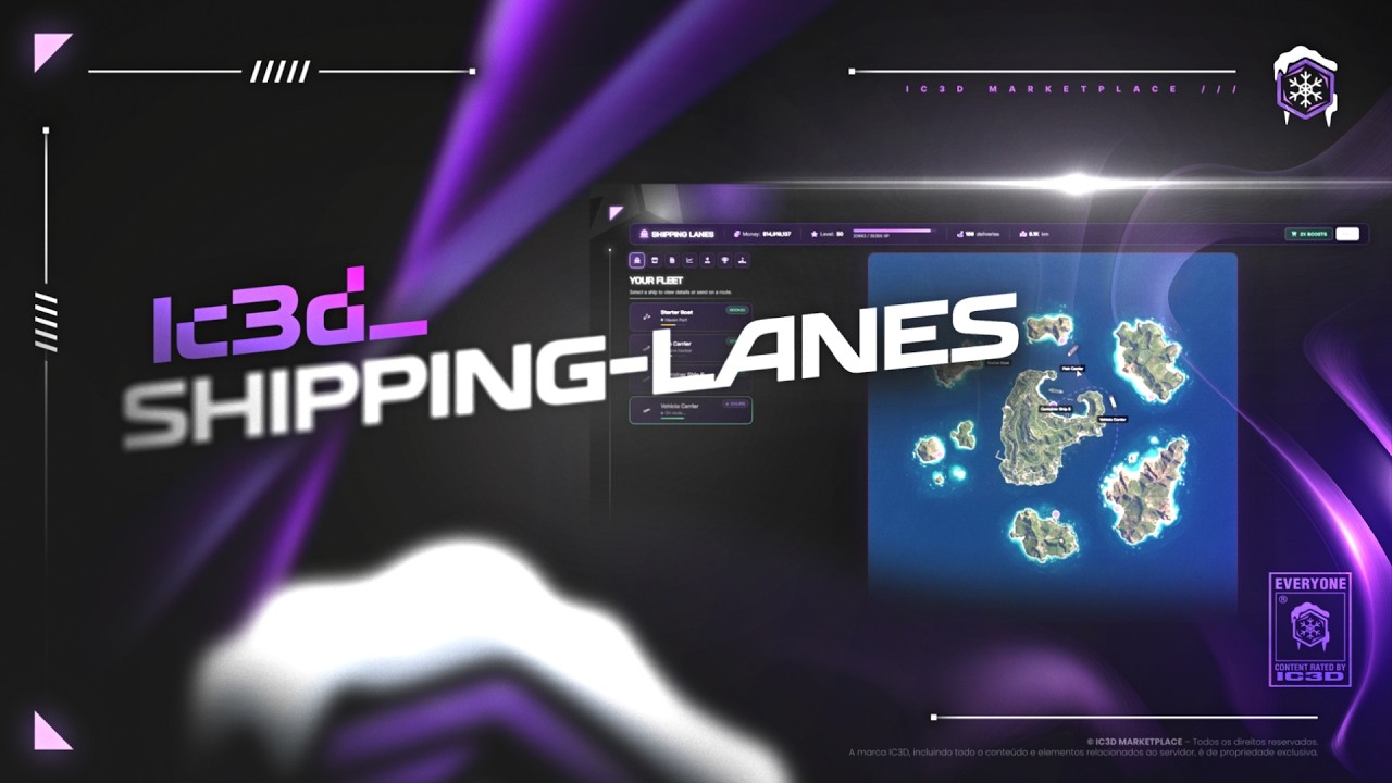 Fivem IC3D Shipping Lanes Simulator ( Ships, Islands, Cargo, XP, Achievements and much more.)