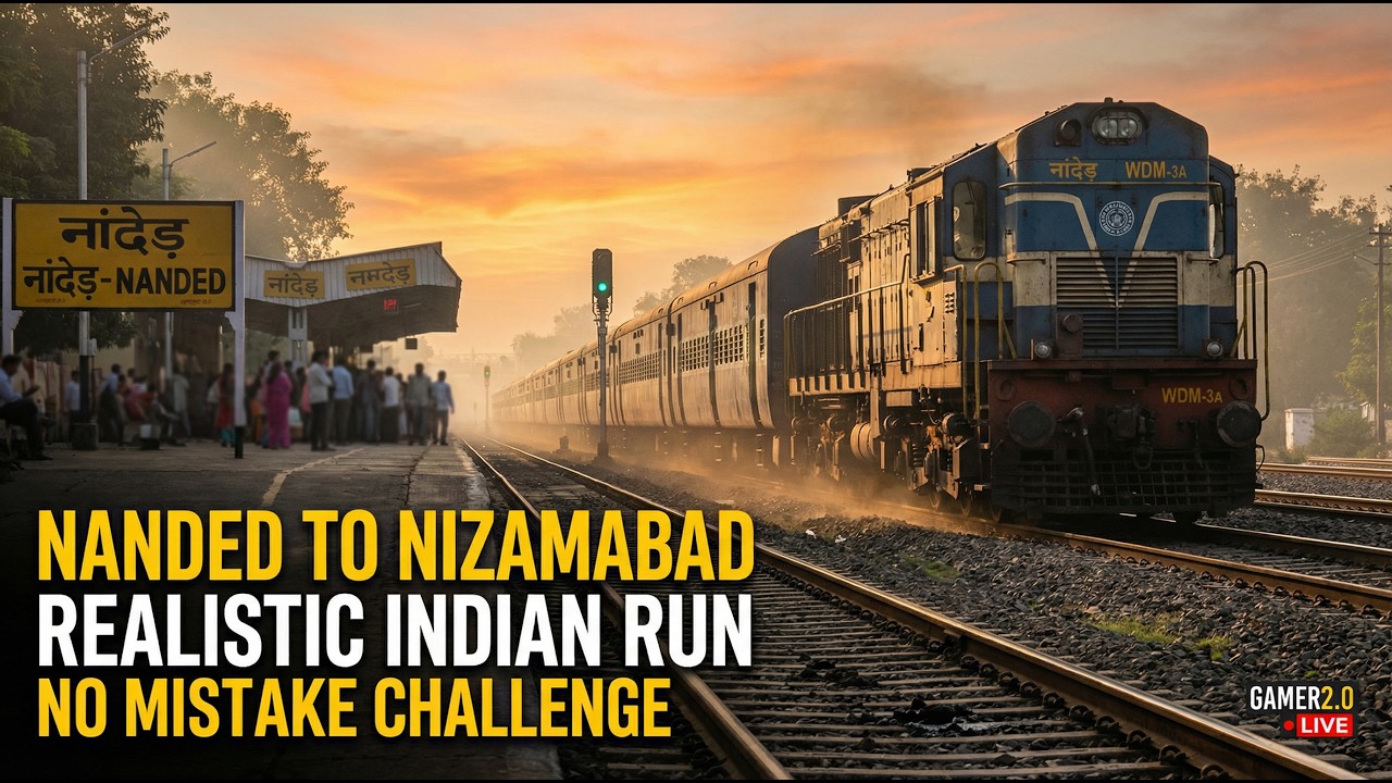 🚆 Nanded to Nizamabad LIVE | Realistic Indian Train Run 😱#viral #train #usa #railway #live #stream