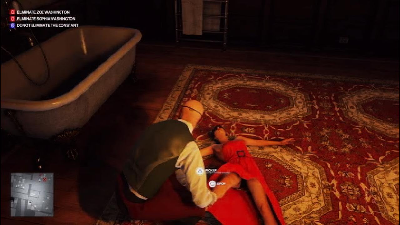 Checking out the panties of the blind harpist after drowning her | HITMAN