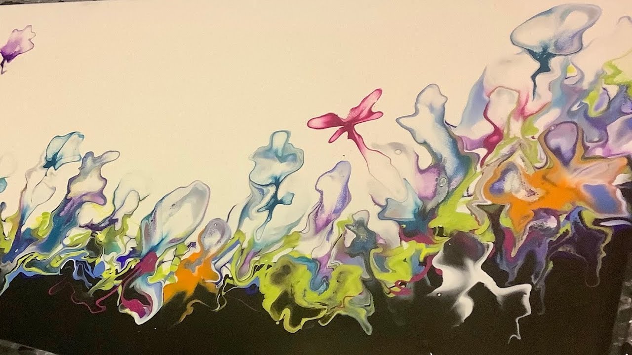 Floral Valley with Acrylic pouring style.