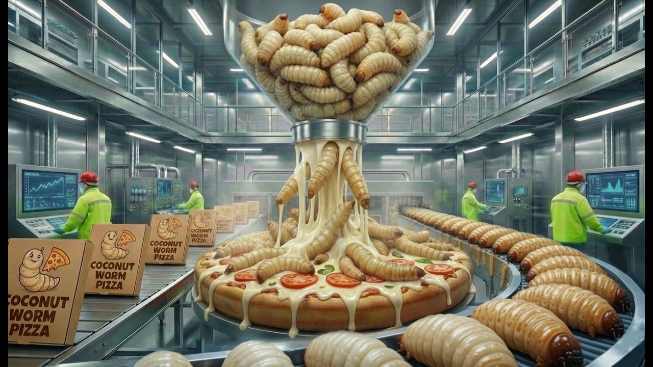 Inside the Coconut Worm Factory | How Millions of Worms Turn Into Pizza (Full Process)