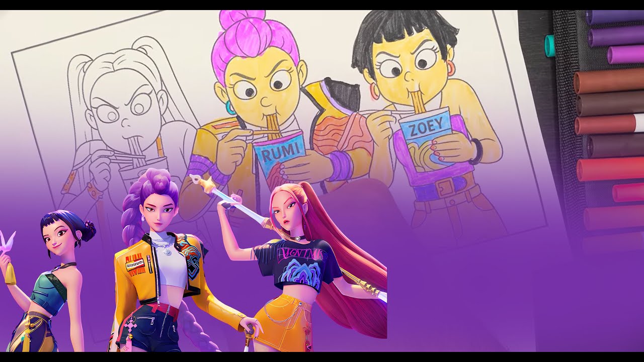 KPop Demon Hunters Ramen Coloring Page
