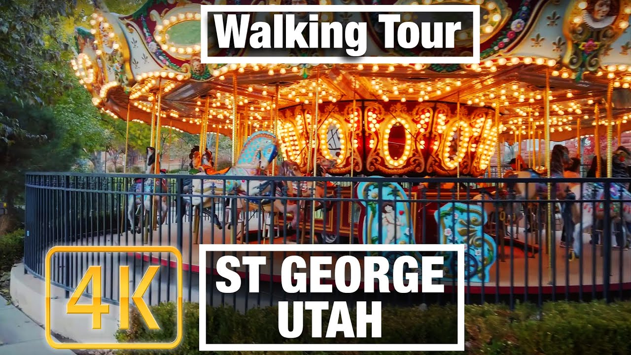 4K City Walks: Saint George Utah Downtown Tour - Virtual Walk Walking Treadmill Video