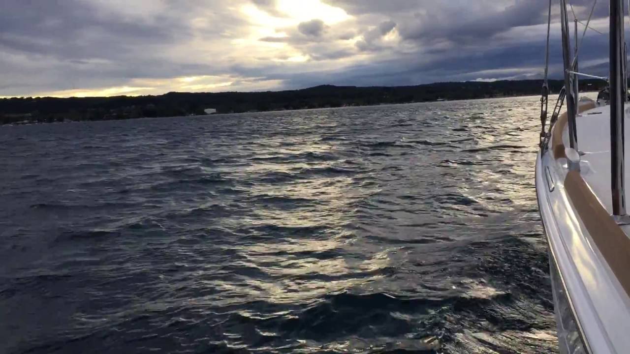 Sailing West Grand Traverse Bay aboard our Jeanneau 349