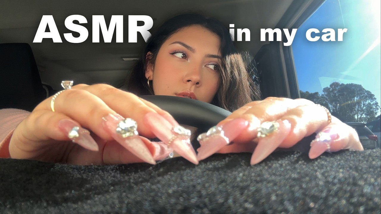 ASMR in my car (tapping, scratching, and driving)