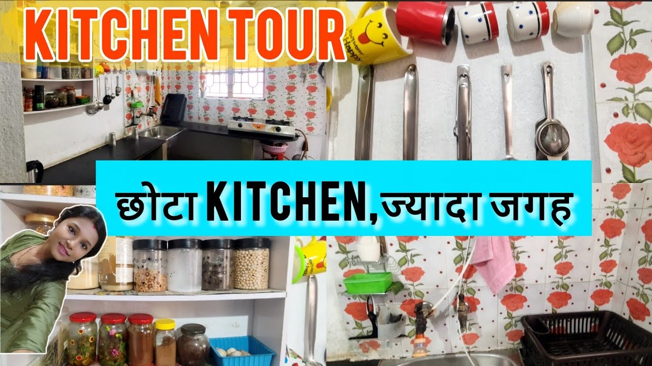 SMALL KITCHEN Organisation || कम जगह में इतना Storage कैसे ? #nonmodularkitchen 