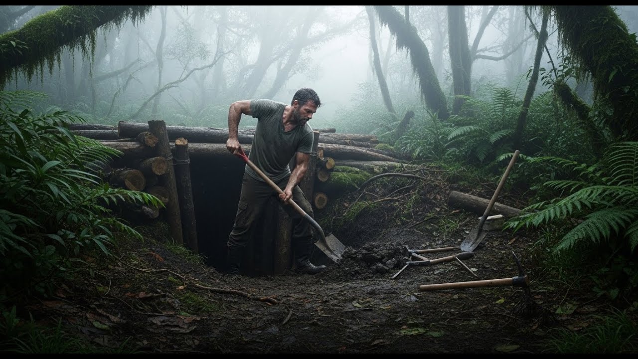 Alone in Foggy Jungle | Secret Survival Shelter ASMR I survived in the jungle for three days